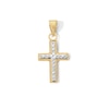 Thumbnail Image 1 of 10K Hollow Gold Bonded Cross Two-Tone Necklace Charm