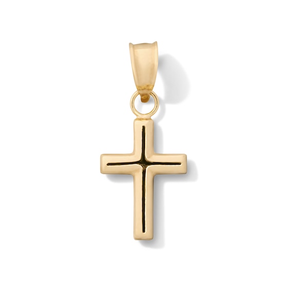 10K Hollow Gold Bonded Mini Cross Charm