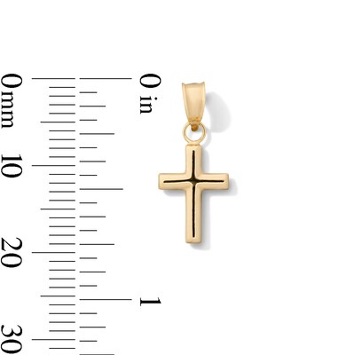 10K Hollow Gold Bonded Mini Cross Charm