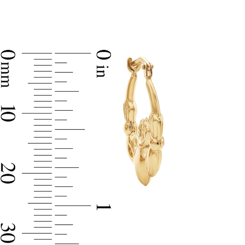 10K Gold Bonded Claddagh Hoop Earrings