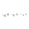 Thumbnail Image 1 of Solid Sterling Silver CZ Butterfly, Flower and Ball Mini Stud Set