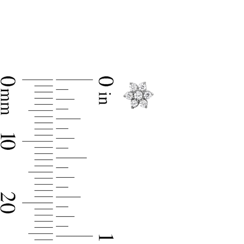 Main Image 4 of Solid Sterling Silver CZ Butterfly, Flower and Ball Mini Stud Set