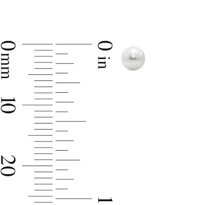 Solid Sterling Silver Freshwater Cultured Pearl, Solitaire CZ, and Ball Stud Set