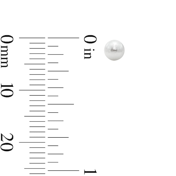 Solid Sterling Silver Freshwater Cultured Pearl, Solitaire CZ, and Ball Stud Set