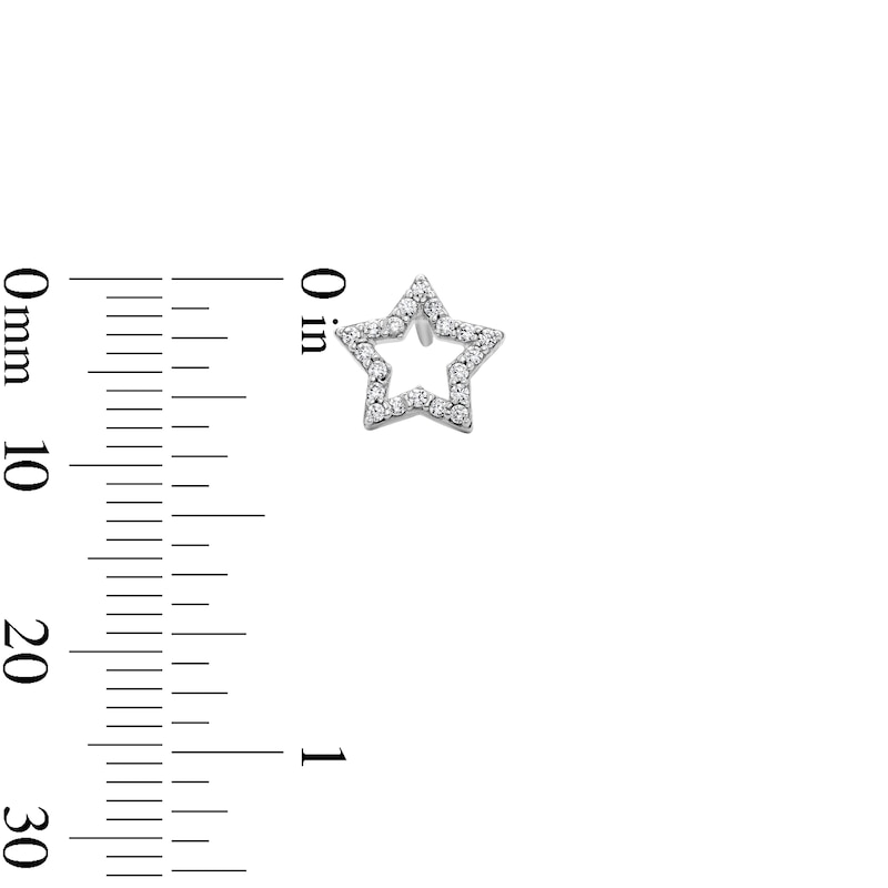 Main Image 3 of Solid Sterling Silver CZ Star and Solitaire Stud Set