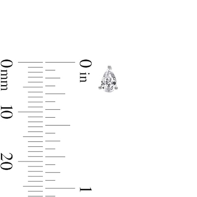 Solid Sterling Silver CZ Pear, Round and Emerald Solitaire Mini Stud Set