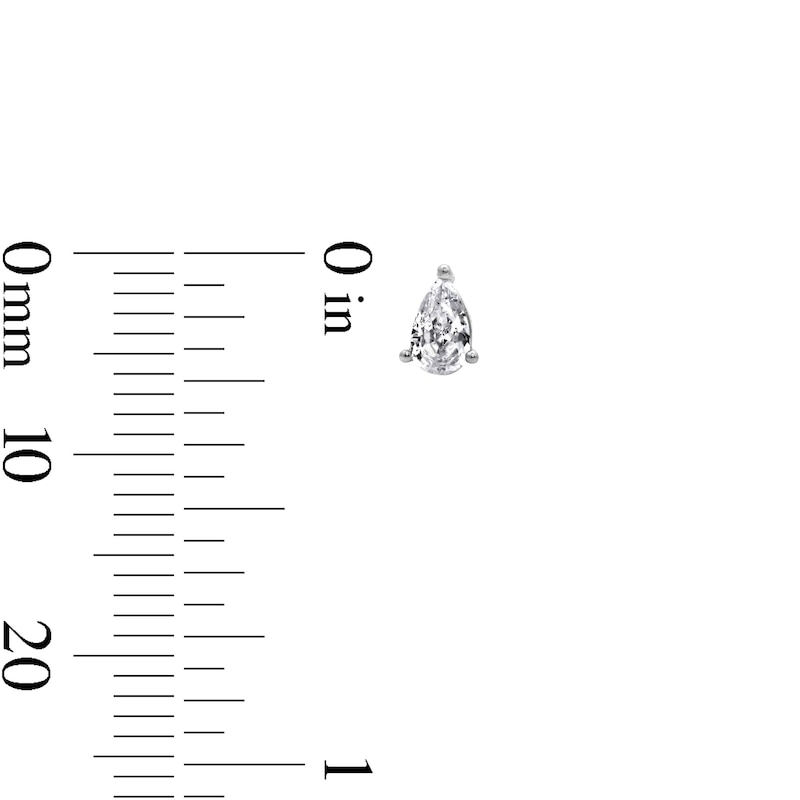 Main Image 3 of Solid Sterling Silver CZ Pear, Round and Emerald Solitaire Mini Stud Set