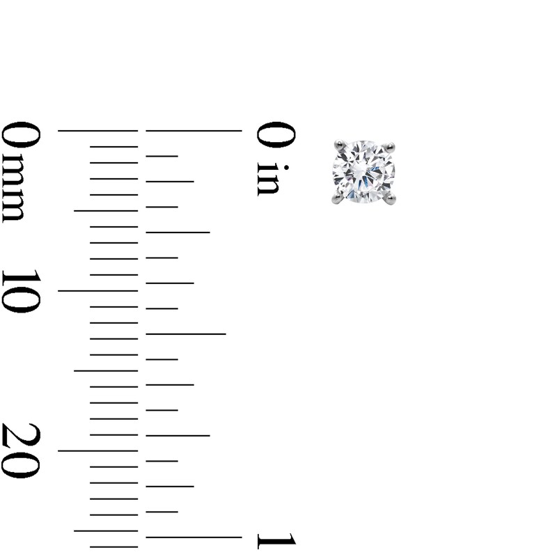 Main Image 4 of Solid Sterling Silver CZ Pear, Round and Emerald Solitaire Mini Stud Set