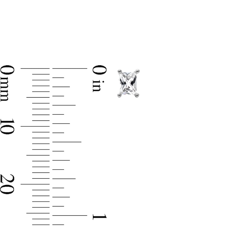 Main Image 5 of Solid Sterling Silver CZ Pear, Round and Emerald Solitaire Mini Stud Set