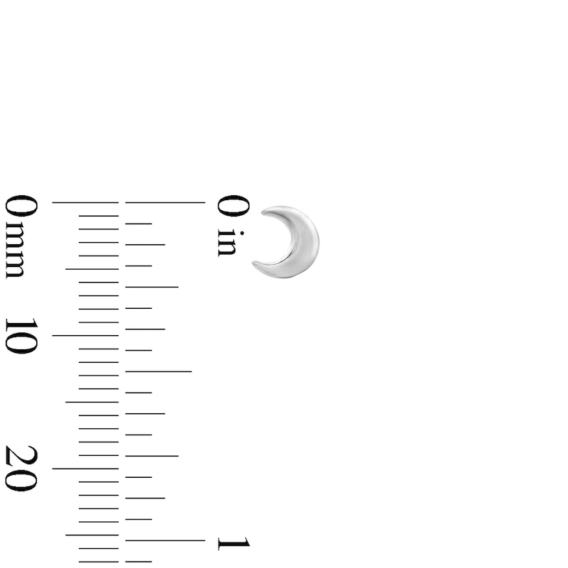 Main Image 3 of Solid Sterling Silver CZ Moon and Star Stud Set