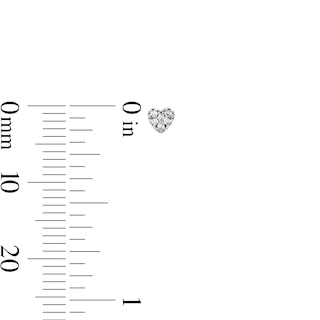 Solid Sterling Silver CZ Heart, Cross and Solitaire Stud Set