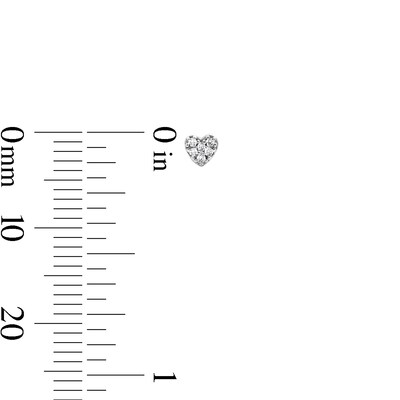 Solid Sterling Silver CZ Heart, Cross and Solitaire Stud Set