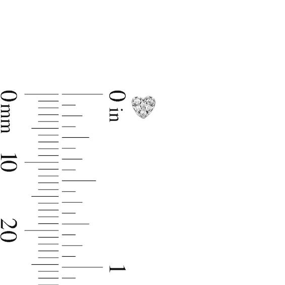 Solid Sterling Silver CZ Heart, Cross and Solitaire Stud Set