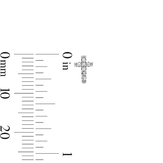 Solid Sterling Silver CZ Heart, Cross and Solitaire Stud Set