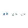 Thumbnail Image 1 of Solid Sterling Silver CZ and Simulated Opal Stud Set