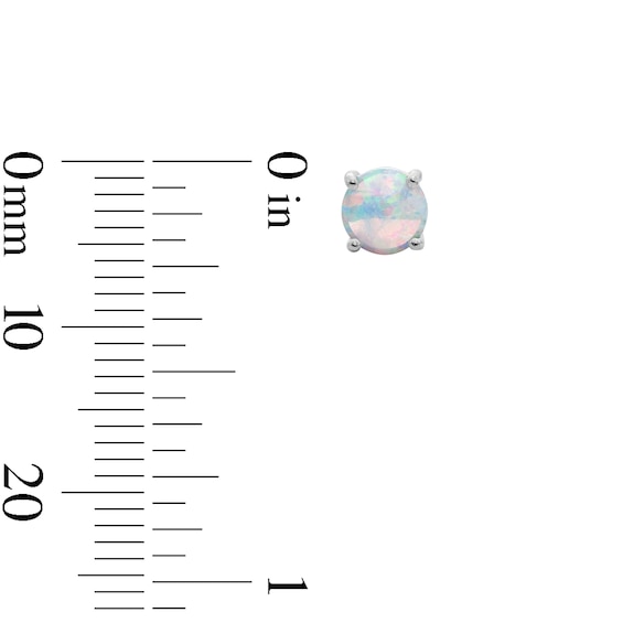 Solid Sterling Silver CZ and Simulated Opal Stud Set