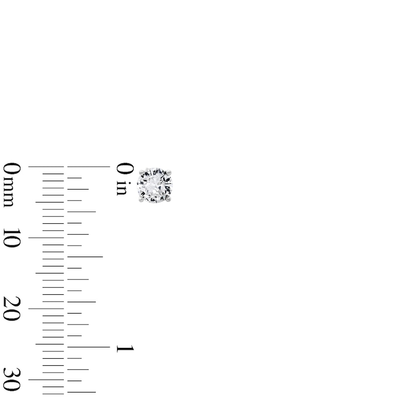 Main Image 2 of Solid Sterling Silver CZ and Simulated Opal Stud Set