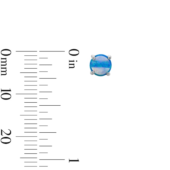 Solid Sterling Silver CZ and Simulated Opal Stud Set