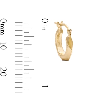 10K Bonded Gold Geometric Spike Hoop Earrings