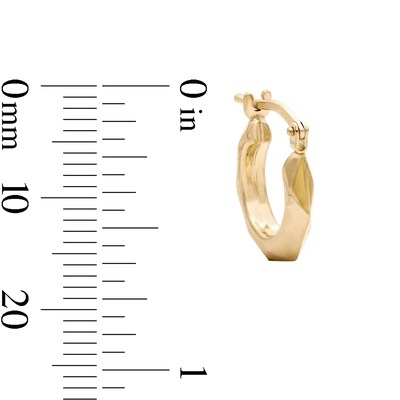 10K Bonded Gold Geometric Spike Hoop Earrings