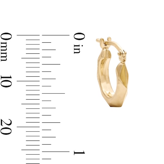 10K Bonded Gold Geometric Spike Hoop Earrings