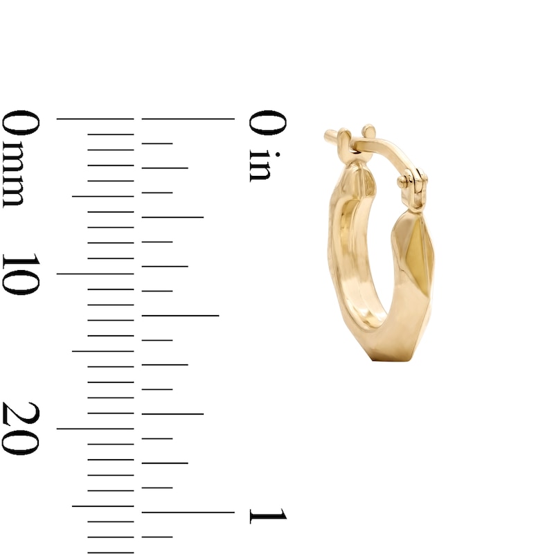 10K Bonded Gold Geometric Spike Hoop Earrings