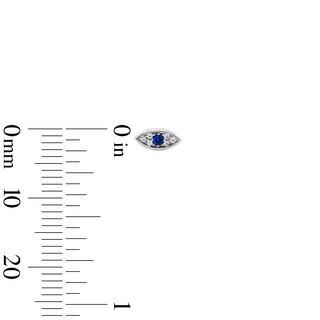 Solid Sterling Silver CZ and Lab-Created Spinel Hamsa, Evil Eye and Solitaire Stud Set