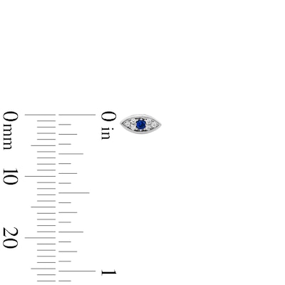 Solid Sterling Silver CZ and Lab-Created Spinel Hamsa, Evil Eye and Solitaire Stud Set
