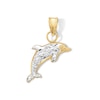 Thumbnail Image 1 of 10K Hollow Gold Bonded Dolphin Two-Tone Necklace Charm