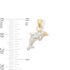 Thumbnail Image 2 of 10K Hollow Gold Bonded Dolphin Two-Tone Necklace Charm
