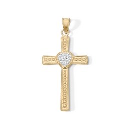 10K Gold Bonded Crystal Heart Charm