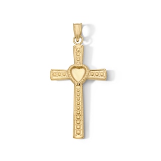 10K Gold Bonded Crystal Heart Charm