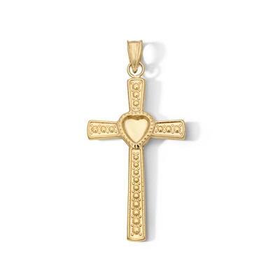 10K Gold Bonded Crystal Heart Charm