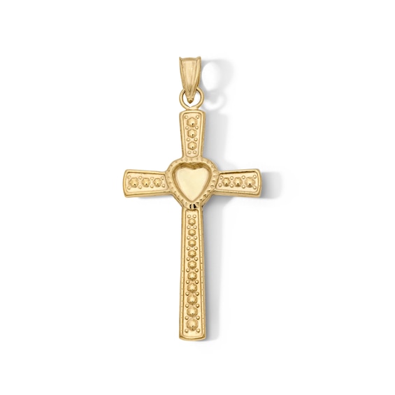 10K Gold Bonded Crystal Heart Charm