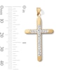 10K Hollow Gold Bonded Crystal Cross Necklace Charm