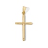 Thumbnail Image 1 of 10K Hollow Gold Bonded Diagonal Edge Cross Necklace Charm