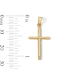 Thumbnail Image 2 of 10K Hollow Gold Bonded Diagonal Edge Cross Necklace Charm