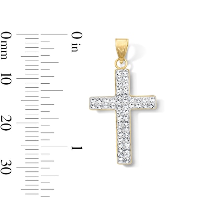 10K Gold Bonded Crystal Cross Charm