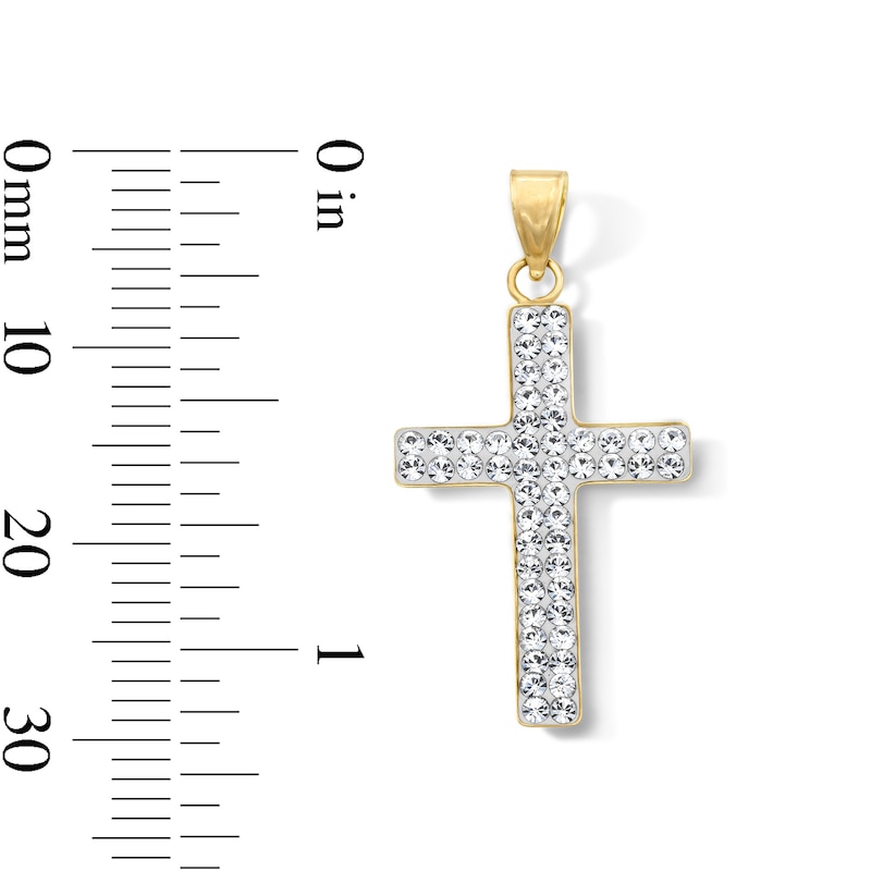 Main Image 2 of 10K Gold Bonded Crystal Cross Necklace Charm