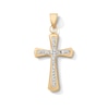 Thumbnail Image 1 of 10K Hollow Gold Bonded Crystal Cross Necklace Charm