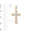 Thumbnail Image 2 of 10K Hollow Gold Bonded Crystal Cross Necklace Charm