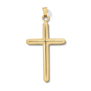 10K Hollow Gold Bonded Cross Necklace Charm