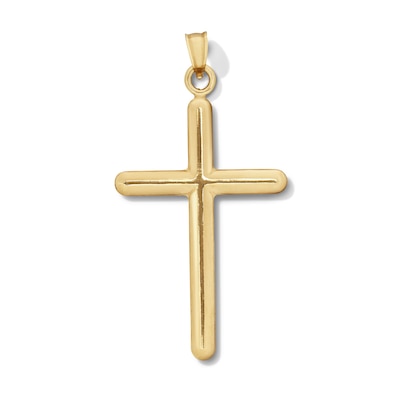 10K Hollow Gold Bonded Cross Necklace Charm