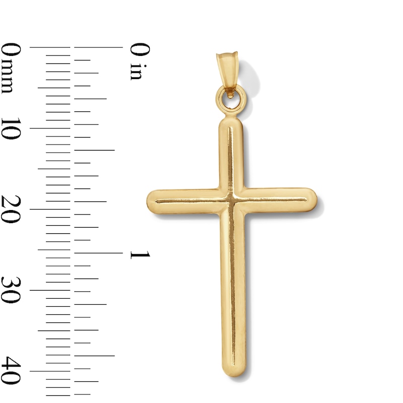 Main Image 2 of 10K Hollow Gold Bonded Cross Necklace Charm