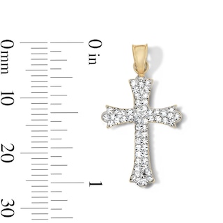 10K Hollow Gold Bonded Crystal Cross Necklace Charm