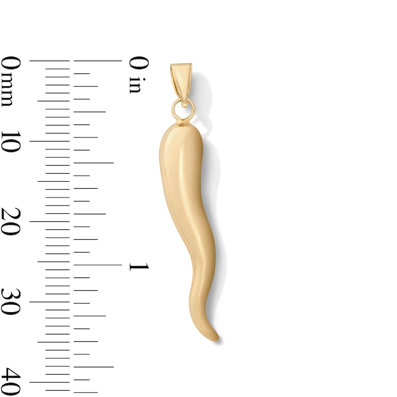 Main Image 2 of 10K Hollow Gold Bonded Cross Italian Horn Charm