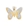Thumbnail Image 1 of 10K Hollow Gold Bonded Crystal Butterfly Necklace Charm
