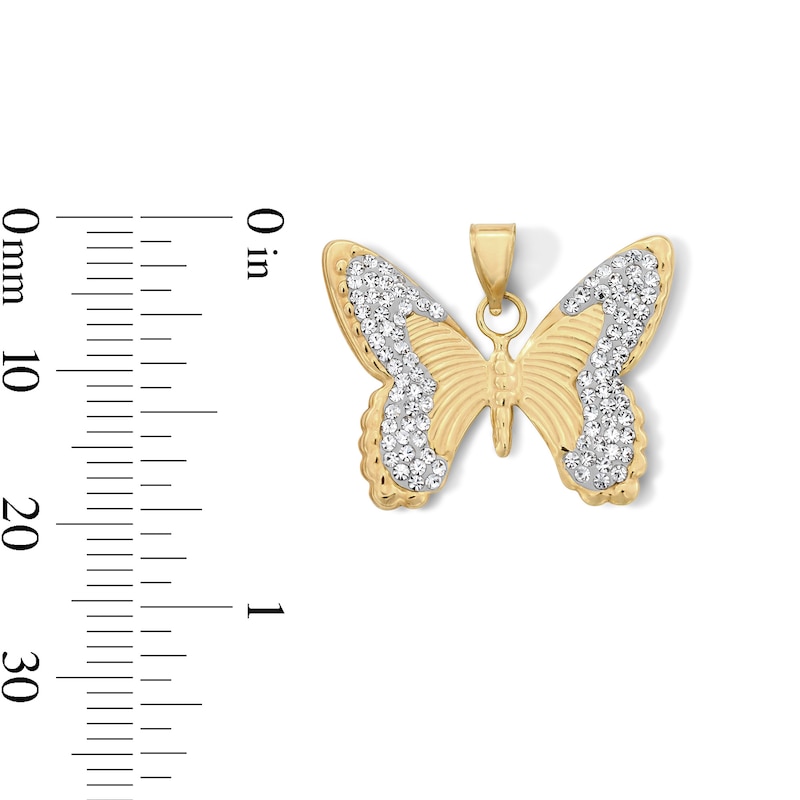 Main Image 2 of 10K Hollow Gold Bonded Crystal Butterfly Necklace Charm