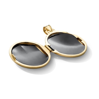 10K Hollow Gold Bonded Starburst Two-Tone Locket Necklace Charm