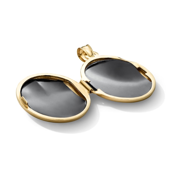 10K Hollow Gold Bonded Starburst Two-Tone Locket Necklace Charm